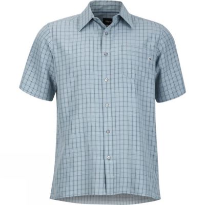 Camisa Marmot Eldridge Manga Corta Hombre - Azules - Chile ZWX837529